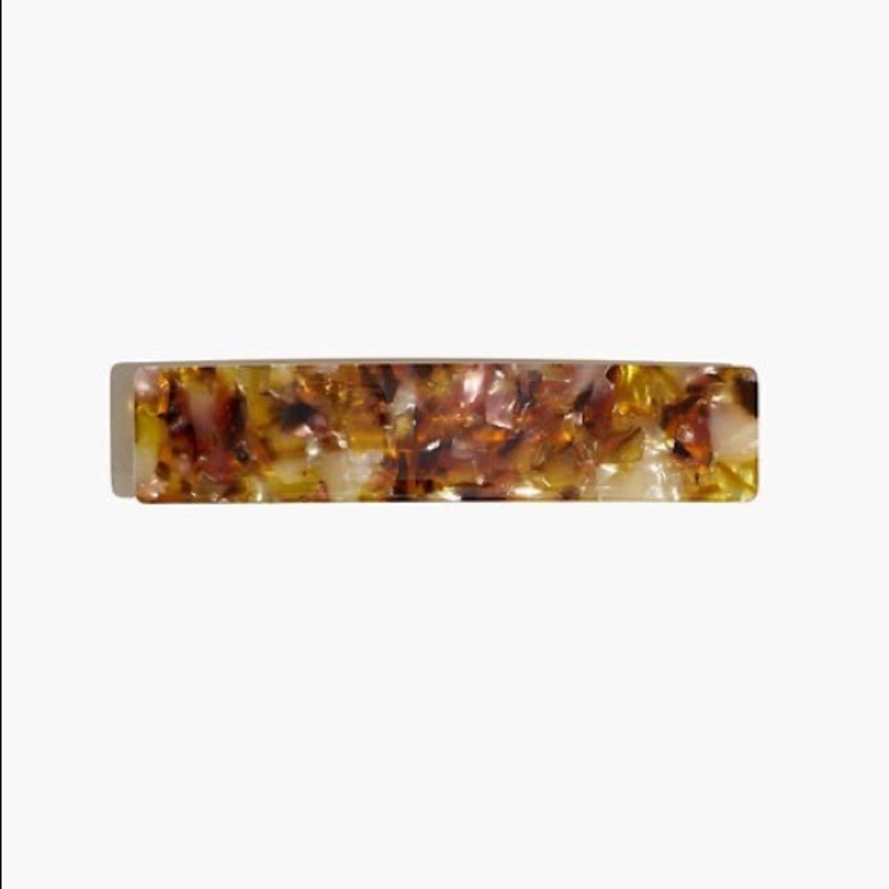 Madewell Brown Terrazzo Rectangle Barrette